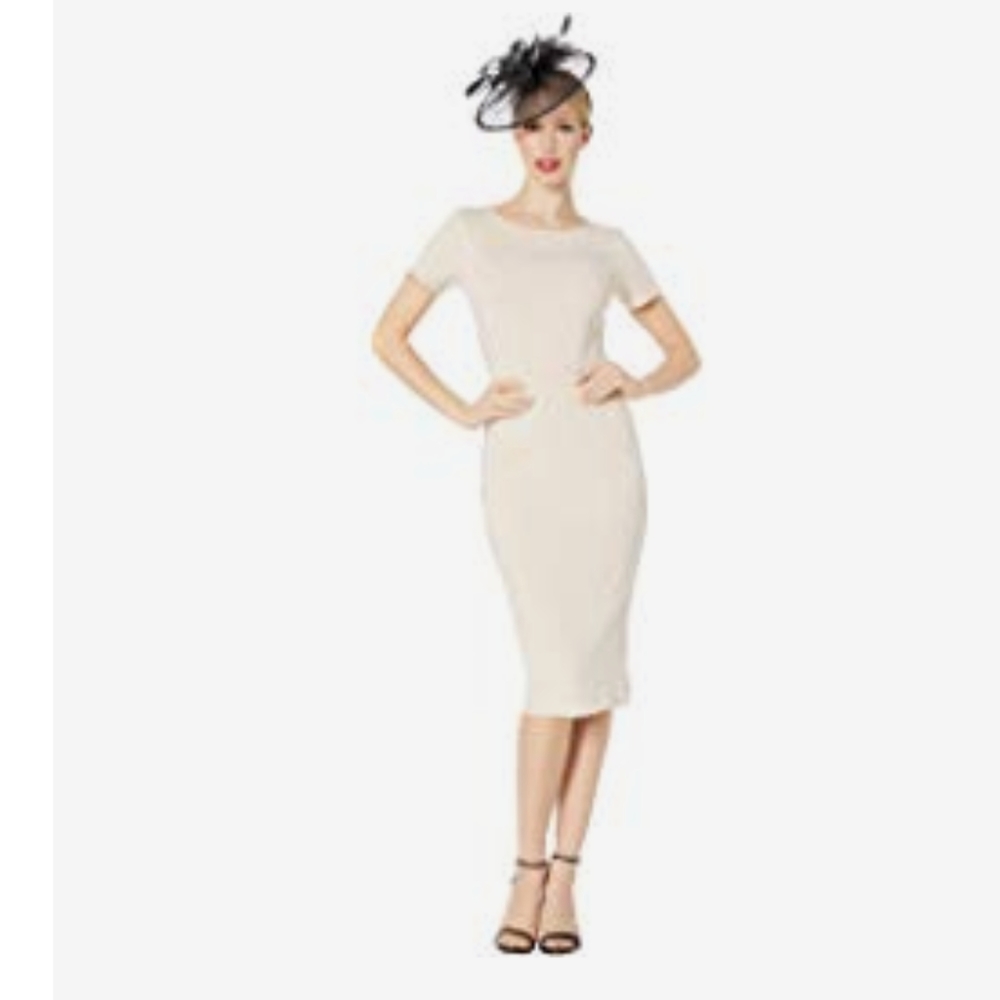 Unique Vintage Short Sleeve Stretch Wiggle dress